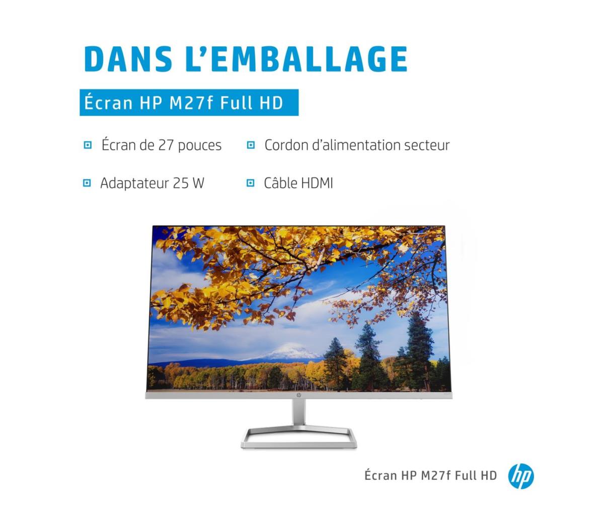 ECRAN HP M27F 27 FULL HD IPS 75HZ / SILVER