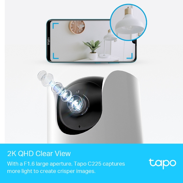Buy TP Link Tapo C225 Pan/Tilt 2K QHD AI Powered Home Security Wi