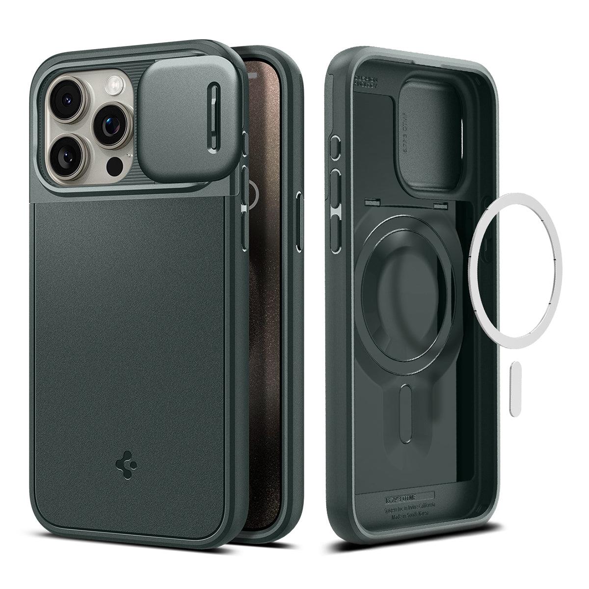 Apple iPhone 15 Pro Max case black SPIGEN OPTIK ARMOR MAG MAGSAFE