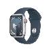 Watch Series 9 Gps + Cellular 41mm Silver Aluminium Case With Storm Blue Sport Band M/l