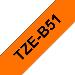 Tape 24mm Lami Black On Orange Fluorescent (tze-b51)