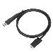 USB-c Male With Screw To USB-c Male Cable With USB-a Tether 1m