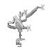 TRIPP LITE Triple-Display Flex-Arm Desktop Clamp for 17in to 30in Flat-Screen Displays - USB and Audio Ports, Aluminum