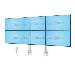 Six-monitor Desk Mount Crossbar - Max 32in Screens/17.6lb Each/v