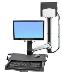 Styleview Sit-stand Combo System With Worksurface And Medium Cpu Holder (polished Aluminum)