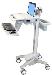 Styleview Emr Laptop Cart Non-powered (white Grey And Polished Aluminum)
