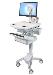 Styleview Cart With LCD Pivot Non-powered 1 Drawer (white Grey And Polished Aluminum)