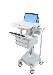 Styleview Laptop Cart LiFe Powered 4 Drawers (white Grey And Polished Aluminum) Eu/sa