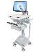 Styleview Cart With LCD Arm LiFe Powered 1 Drawer (white Grey And Polished Aluminum) Eu/sa
