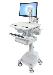 Styleview Cart With LCD Pivot SLA Powered 1 Drawer (white Grey And Polished Aluminum) Eu/sa