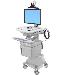 Styleview Telemedicine Cart Single Monitor SLA Powered (white Grey And Polished Aluminum) Eu