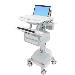 Styleview Laptop Cart SLA Powered 2 Drawers (white Grey And Polished Aluminum) CHE