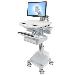 Styleview Cart With LCD Arm SLA Powered 1 Drawer (white Grey And Polished Aluminum) CHE