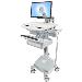 Styleview Cart With LCD Arm LiFe Powered 1 Drawer (white Grey And Polished Aluminum) CHE