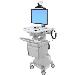 Styleview Telemedicine Cart Single Monitor SLA Powered (white Grey And Polished Aluminum) CHE