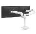 LX Dual Stacking Arm, Low-Profile Top Mount C-Clamp white