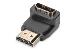 HDMI adapter, type A, 90› angled M/F, Ultra HD 60p, black gold
