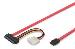 SATA connection cable, SATA22pin - L-type + power F/F, 50cm straight, SATA II/III red