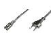 Power Cord, Euro - C7 M/F, 1.8m, H03VVH2-F 0.75qmm black