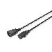 Power Cord extension cable, C14 - C13 M/F, 5m H05VV-F3G 0.75qmm black EU guideline