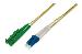 Fiber Optic patch cord - duplex, E2000 (APC) to LC (UPC) R+M, SM OS2 09/125 æ, 2m Yellow