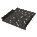 2U rack mount fixed shelf vented, color black (RAL 9005), up to 25 kg, 85x483x550 mm