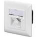 CAT6A Class EA network outlet, shielded 2x RJ45, LSA, pure white, flush mount, horizontal cable installation