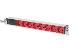 1U Aluminum PDU, rackmountable 10A Plug, 250VAC 50/60Hz, 8x RED CEE 7/7 outlet pre-fuse, IEC C14 plug
