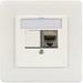 Face plate for Keystone Jacks, 2x RJ45 80x80 frame, 50x50 central plate incl1 white Block straight, pure white