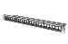 Modular Patch Panel, shielded 24-port, Blank, 1U, Rack Mount, color black transparent label fields