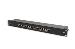 CAT6, Class E patch panel, shielded 16-port RJ45, 8P8C, LSA, 1U, rack mount, color black RAL9005/482x44x109