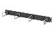 1U cable management panel with brush 4x steel rings 40x75 mm, black (RAL 9005)