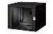 9U wall mounting cabinet, Unique, 509x600x600mm double sectioned, pivotable, black (RAL 9005)