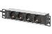 10in Socket Strip with Aluminum Profile, 4-way safety sockets