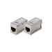 Modular Coupling 8P8C 1:1 shielded CAT6 metal housing 2 pcs.