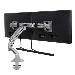 Desk Mount, Dual Monitor Array, Reduced Height, Silver