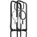 iPhone 16 Pro Max Case with Strap - React Series Necklace Magsafe - Black Crystal (Clear/Black) - ProPack