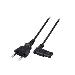 Powercord Euro Male - C7 Female (angled left/right) Black 3m