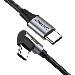 USB type C to Angled Fast Charging Cable 60W PD Aluminum Shell Nickel Plating Gray 2m Black