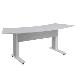 Forum Arc shaped table - MDF 88in (HPL) - 30in Height - Silver Gray - For 3 People (FM-TAR-0883430-D8W)