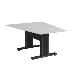 Angled Forum Table - MDF 59in (HPL) - 30in Height - Charcoal Gray - For 3-5 People (FM-TAN-0595430-D8B)