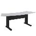 Forum Arc shaped table - MDF 88in (HPL) - 30in Height - Charcoal Gray - For 3 People  (FM-TAR-0883430-D8B)